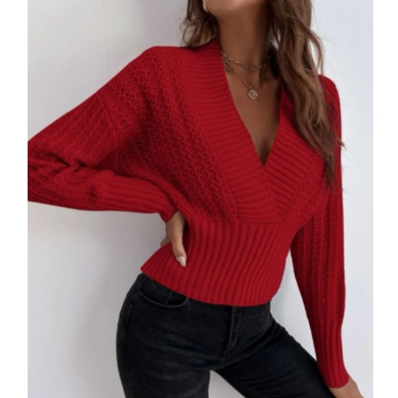 Cozy V neck wrap sweater - Picture 2 of 15